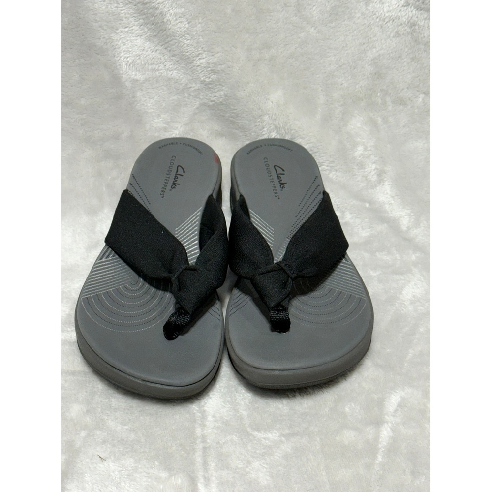 Clarks Cloudsteppers Arla Glison Black Flip Flop Sandals Womens 9 261249054065